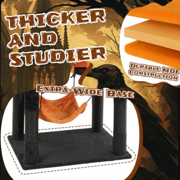 WhatDaDog 60" Cat Tree Spooky Halloween Cat Scratcher Post Cat Tower Fall Theme - Picture 8 of 10